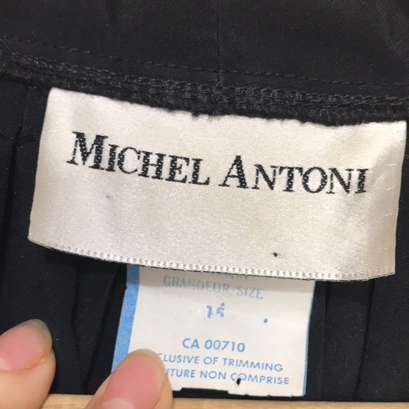 VINTAGE Michel Antoni black oversized skirt jacket open cardigan half sleeve 14 - Picture 8 of 9